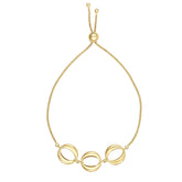 14k Yellow Gold Adjustable Circle Charms Bolo Bracelet, 9.25" fine designer jewelry for men and women